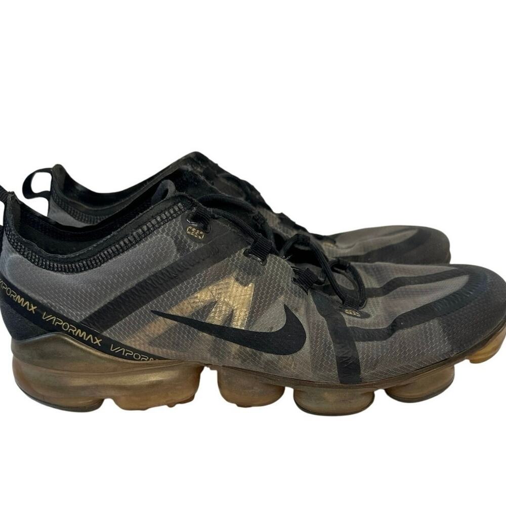 Nike Air VaporMax 2019 Black Metallic Gold  mens sneaker size 11 #AR6631-002